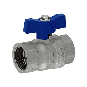 Válvula Esfera 1/2 Passagem Plena Fêmea x Fêmea Latão Forjado Borboleta Industrial PN40 IVM Italy