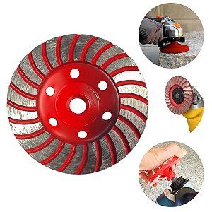 Disco de Desbaste Rebolo Diamantado 100mm com Rosca M14 Usado para Alvenaria, Pedras, Granito e Concreto