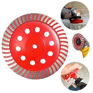Disco de Desbaste Rebolo Diamantado 180mm com Rosca M14 Usado para Alvenaria, Pedras, Granito e Concreto