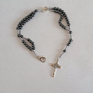 Pulseira Terço de Hematita São Bento