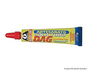 Cola Tudo DAG Incolor 17g Artesanato Extra Forte Impermeável