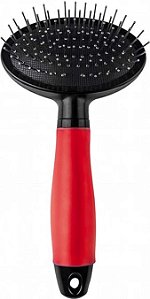 Escova Para Pelos Plástico Sanremo para Cães, Vermelho e Preto