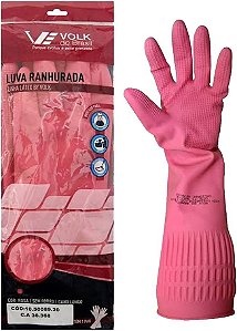LUVA RANHURADA VOLK ROSA PAR M