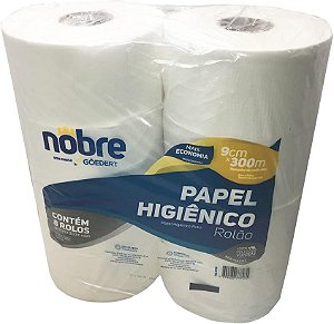 PAPEL HIGIENICO NOBRE 8 ROLOS X 300 METROS 100% CELULOSE