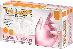 LUVA NITRILICA ROSA SEM AMIDO CX C/ 100 UNIDADES