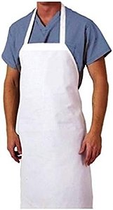 Avental Branco Em Pvc Forrado Tiras Soldadas 120x70