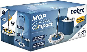 Mop FIT Giratório Compact 360º, Limpeza Fácil Balde Centrifugador 9 Litros, Nobre (Azul)