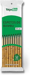 ESPETO BAMBU 25 CM CHURRASCO PACOTE COM 50 UNIDADES