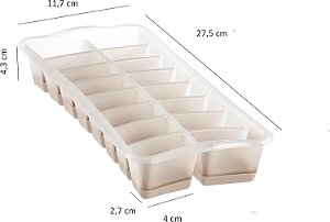 Forma de Gelo Plástica com Fundo em Silicone Flexível, Linha Casar