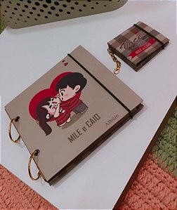 Mini Album capa dura 14x14 c/20fls