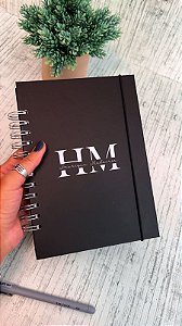 Caderno A5 c/100fls capa dura fundo Preto