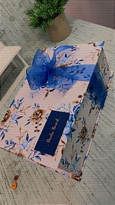 Caixa Cartonada 27x17x9cm - Fundo Floral azul