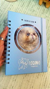 Caderneta Pet fundo azul A5
