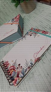 Albúm A5 capa dura na caixa cartonada c/20fls lisas FLORAL