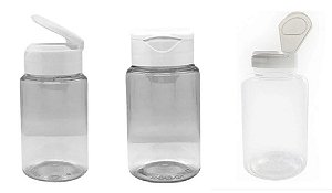 Kit Frasco Pet Transparente c/ Tampa Flip Top Branca 500 mg (24 unidades)