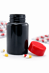 Frasco Pet Preto c/ Tampa Vermelha Flip Top