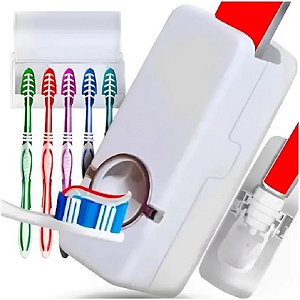 Dispenser Aplicador Creme Dental Pasta Dente Suporte Escovas