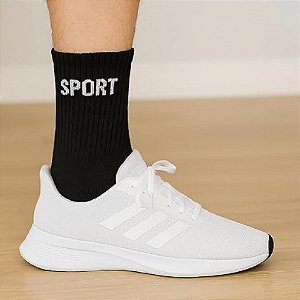 Pacote com 12 Pares de Meias Masculino Sport 39 a 43 Preto Cor:preta;Tamanho:39 a 43