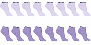 Kit 12 Pares Meias Soquete Sport Branca