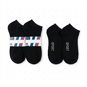 Kit 12 Pares de Meias Soquete de Algodão Cor Preta Tamanho 37 a 43