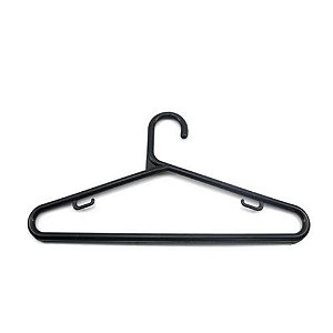 Cabide Tradicional Fino Caixa Com 12 Unidades Preto