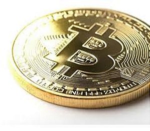 Moeda Bitcoin Dourada Colecionável Metal Luxo + Case Protetora