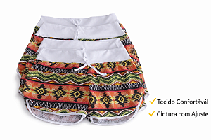 Shorts Feminino Curto Soltinho Estampado com Elástico Verão