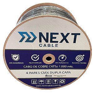 Cabo de Rede CAT5E U/UTP 4 Pares Dupla Capa 1.000m