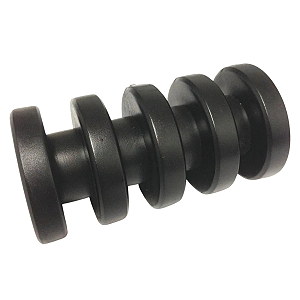 Roldana Isolador Plástico 4 Ranhuras Vias Preta