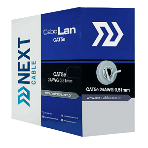 Cabo de Rede CAT5E U/UTP 4 Pares 305m Azul 100% Branco