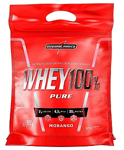 Whey 100% Pure Morango Pouch Integralmedica  900g