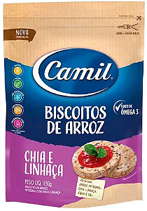 Biscoito de Arroz com Chia e Linhaça Camil - 150g