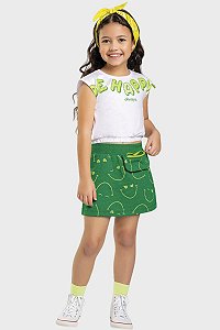 Conjunto nfantil Menina Be Happy Branco