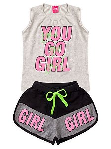 CONJUNTO INFANTIL VERÃO MENINA -  MESCLA