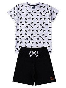 CONJUNTO INFANTIL VERÃO URSO -  BRANCO