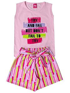 CONJUNTO INFANTIL VERÃO - ROSA CLARO