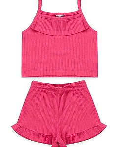 Conjunto Feminino Infantil Babado Ribana