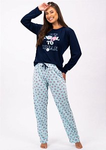 Pijama feminino de inverno Floral