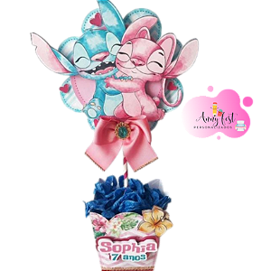 15 centros de mesa personalizados tema lilo e stitch