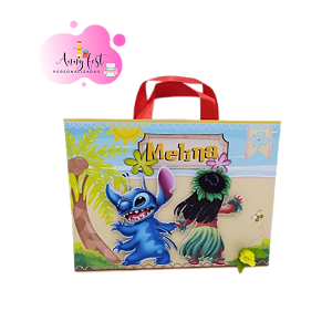 15 sacolinhas com alça de cetim tema lilo e stitch