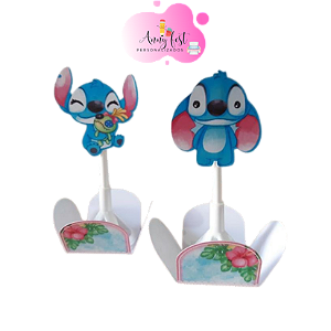50 forminhas com 50 apliques 3D tema lilo e stitch