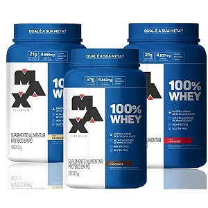 Whey 100% *Baixo Carboidrato* Pote 900G - Max Titanium