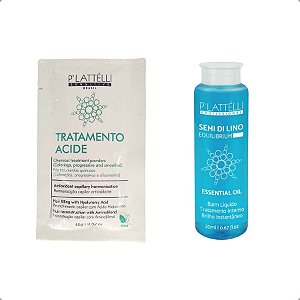 Kit Tratamento Acid e Brilho 01 Sache Acid + 01 Semi Di Lino Plattelli