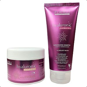 Kit Plattelli Hyaluronic Shampoo 200ml Máscara 250g Tratamento Intensivo