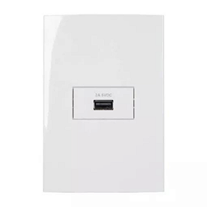 Conjunto Tomada USB 1A 4X2 - Sleek - Margirius