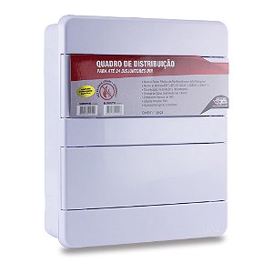 Quadro de Distribuição c/ Barramento Neutro / Terra – Embutir – 24 – DIN