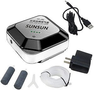 Compressor De Ar Sunsun Cp-201 C/ Bateria Automático Bivolt
