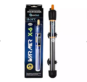 Aquecedor c/ Termostato Ocean Tech X-6 200W Aquários Até 200L