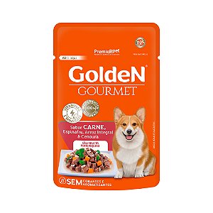 Ração úmida Golden Gourmet para cães adultos de pequeno porte sabor carne 85g