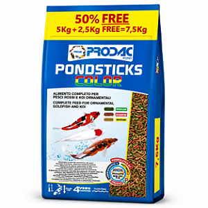 RACAO PRODAC PONDSTICKS COLOR 5KG + 2,5KG FREE (7,5KG)